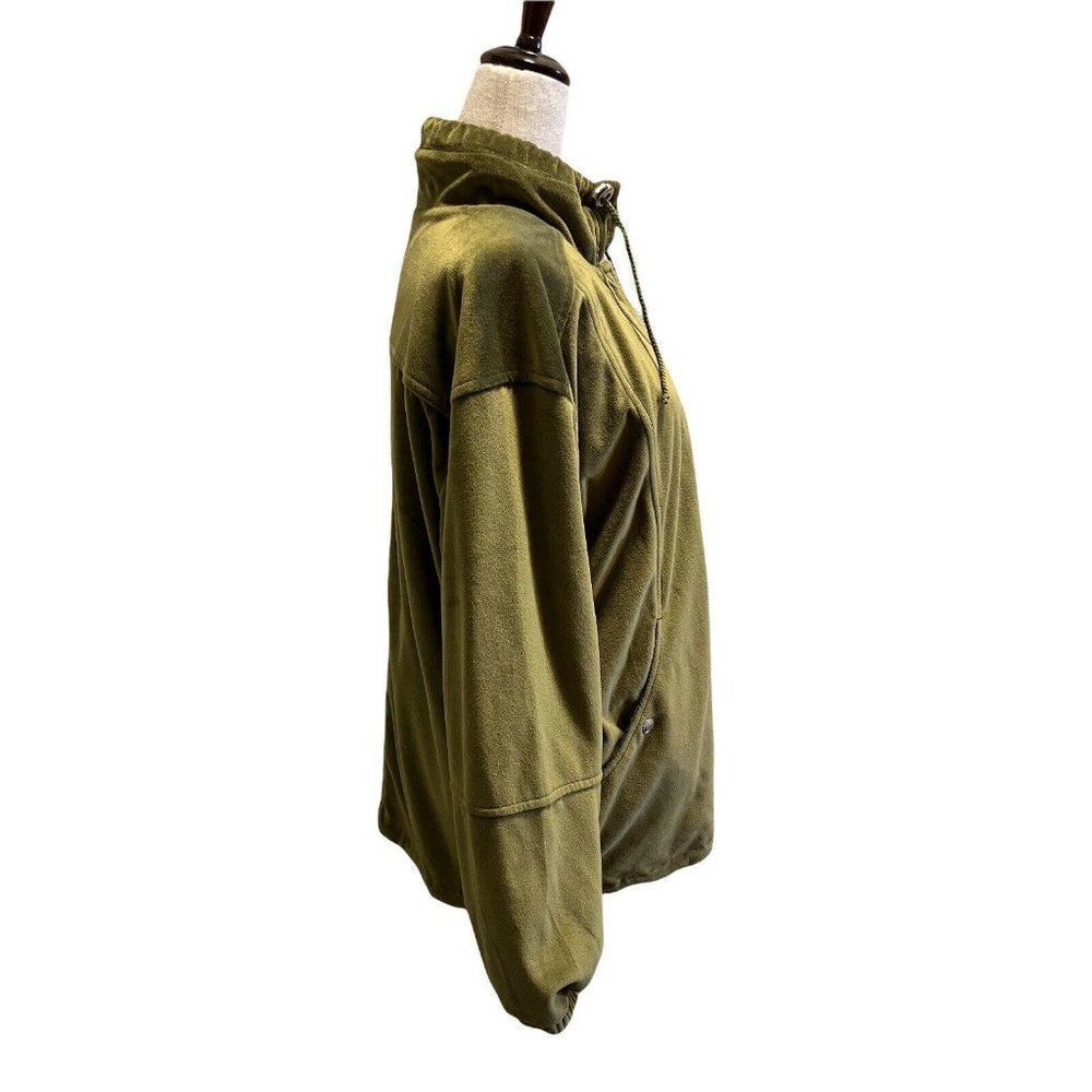 CS Signature Womens Medium Coat Windbreaker Reversible Jacket Green Poly Nylon - Picture 3 of 9